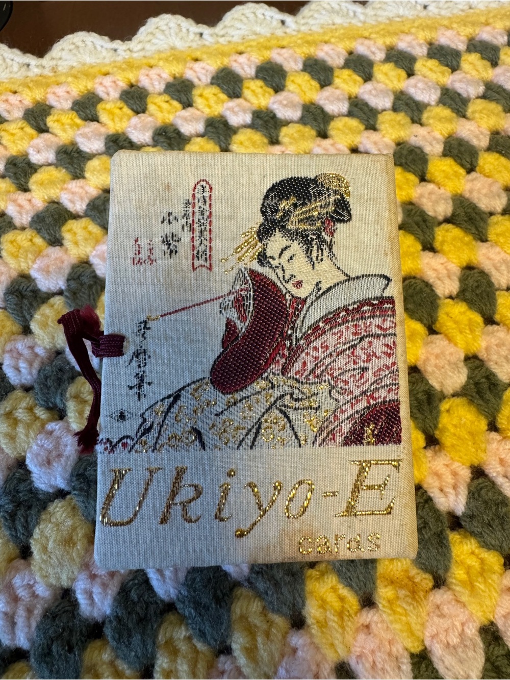 VTG Ukiyo-E Playing Cards Sanyo Japan Rare Japanese Folk deck Cloth BoxSealed